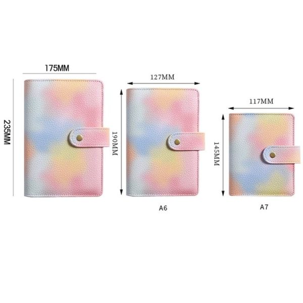 A7 PU Leather Macaron Notebook Symphony Pearl Paper Loose-leaf Cash Budget Book (Pink) - Image 2