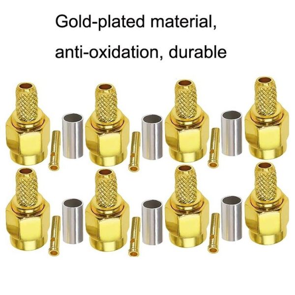 10pcs SMA Male Plug Connector Crimp For RG58 / LMR195 / RG142 / RG400 - Image 3