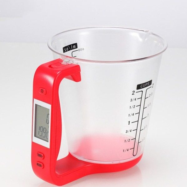 1000g / 1g Kitchen Electronic Scales Electronic Measuring Cup Baking DIY Measuring Tool (Red) - Image 2