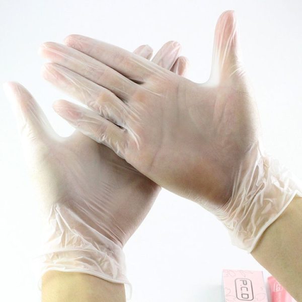 50 PCS Disposable PVC Gloves Transparent Anti-oil Anti-static Beauty Salon Manicure Tool Gloves, Size: M