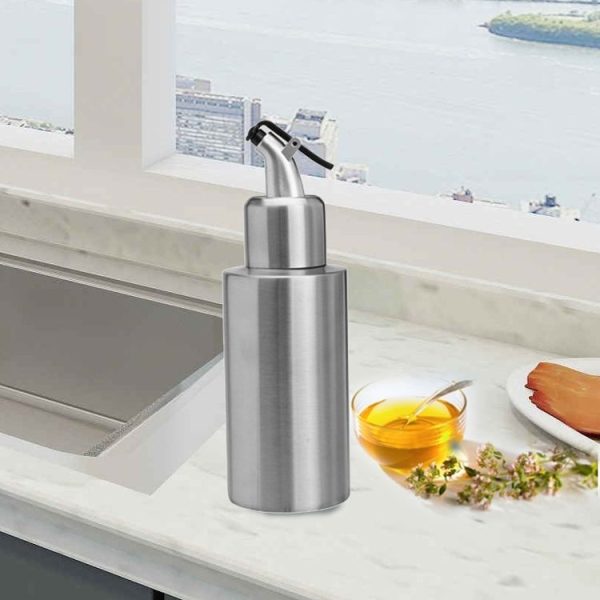 Cylindrical Seasoning Bottle Stainless Steel Oil Pot, Capacity: 350 ml (B)