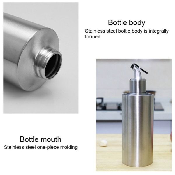 Cylindrical Seasoning Bottle Stainless Steel Oil Pot, Capacity: 550 ml (B) - Image 3