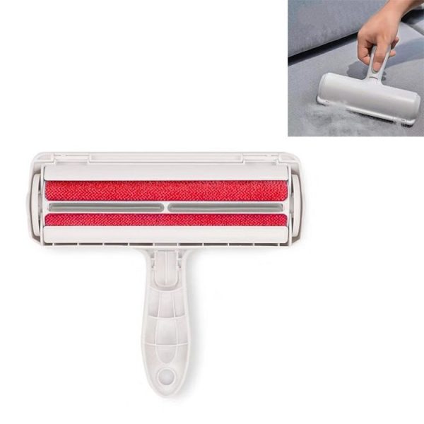 Automatic Hair-removing Double-sided Brushing Device Bed Sheet Sofa Pet Hair Sticking Device (Red)