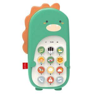 Baby Puzzle Bilingual Simulation Mobile Phone Toy Baby Child Early Education Machine (Green)