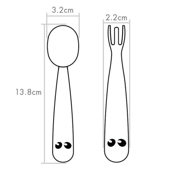 Baby Learning To Eat Bending Training Elbow Twisting Spoon Fork (Blue) - Image 3