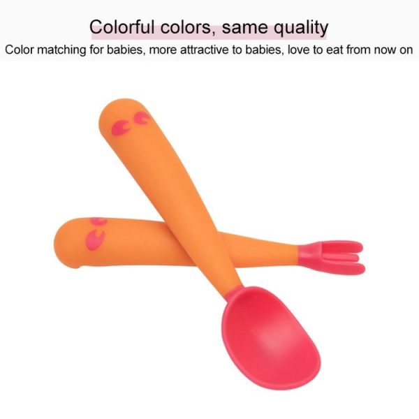 Baby Learning To Eat Bending Training Elbow Twisting Spoon Fork (Blue) - Image 4