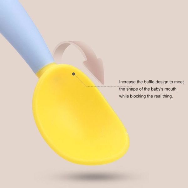 Baby Learning To Eat Bending Training Elbow Twisting Spoon Fork (Blue) - Image 9