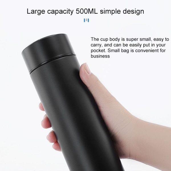 Smart Temperature Display 304 Stainless Steel Vacuum Flask Creative Business Cup For Male And Female Students, Style: High-quality (Black) - Image 5