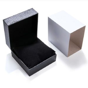 PU Leather Watch Box Custom-made High-end flip Watch Box Jewelry Gift Packaging (Black inner black plastic box)
