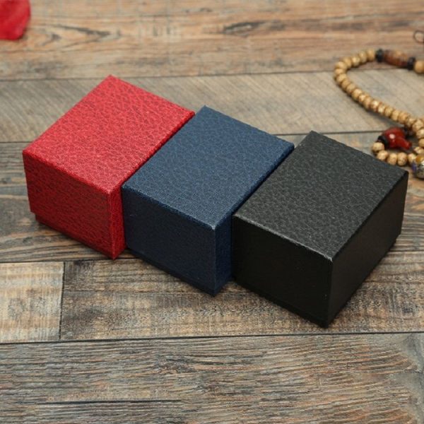 Litchi Texture Watch Box Jewelry Gift Box Earring Necklace Jewelry Watch Packaging Box, Color: Black - Image 3