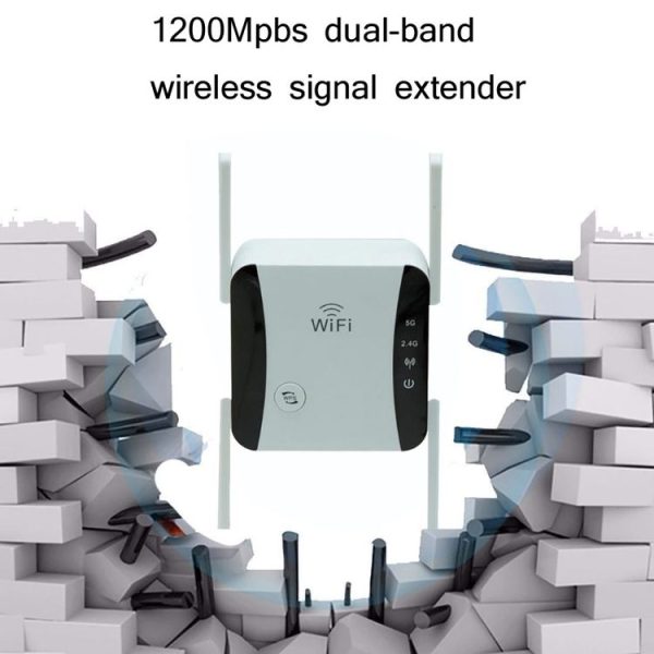 KP1200 1200Mbps Dual Band 5G WIFI Amplifier Wireless Signal Repeater, Specification: EU Plug (White) - Image 5