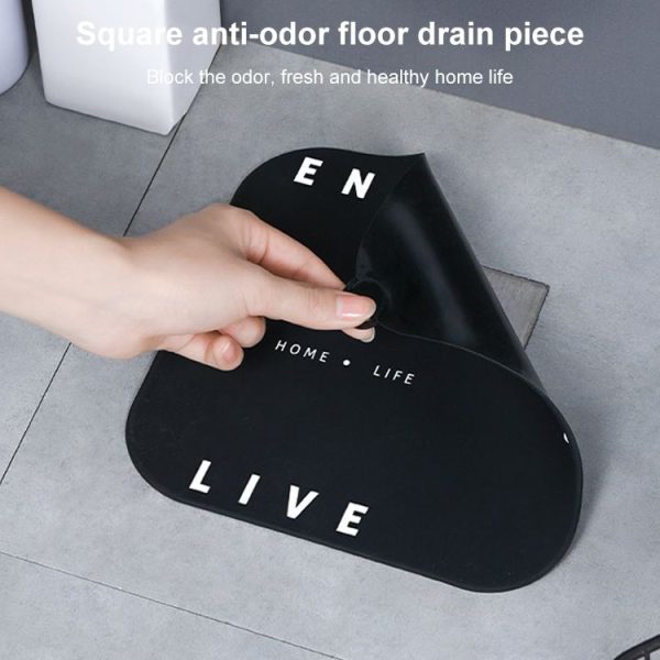 Sewer Deodorant Cover Sealing Plug Silicone Bathroom Toilet Floor Drain Deodorant (Black English Word) - Image 3