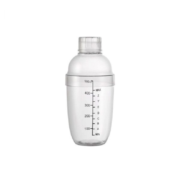 Shaker Cup PC Oz Cup Shaker With Scale Shaker Shaker Milk Teapot Juice Jug, Size: 530ml, Style: Black Double Scale