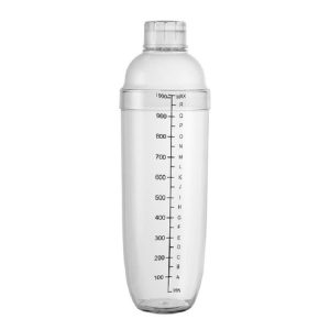 Shaker Cup PC Oz Cup Shaker With Scale Shaker Shaker Milk Teapot Juice Jug, Size: 1000ml, Style: Black Double Scale