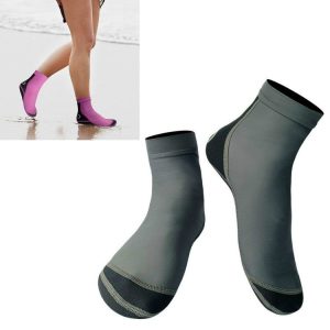 DIVE & SAIL 1.5mm Neoprene + Nylon Snorkeling Socks Diving Socks Anti-slip Anti-scratch Beach Socks, Size: S (33-35) (Men Gray)