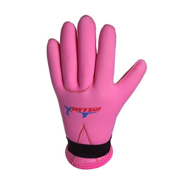 DIVE&SAIL 3mm Children Diving Gloves Scratch-proof Neoprene Swimming Snorkeling Warm Gloves, Size: L for for Aged 9-12 (Pink) - Image 2