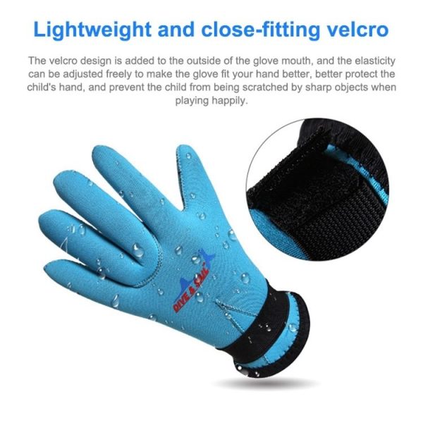 DIVE&SAIL 3mm Children Diving Gloves Scratch-proof Neoprene Swimming Snorkeling Warm Gloves, Size: L for for Aged 9-12 (Pink) - Image 3