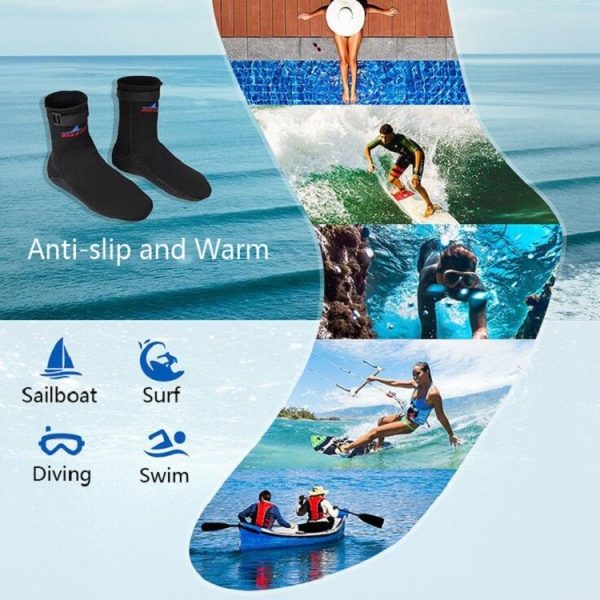 DIVE & SAIL DS-002 3mm Diving Socks Beach Surfing Snorkeling Socks Keep Warm Swimming Socks, Size: L (42-44) (Black) - Image 6