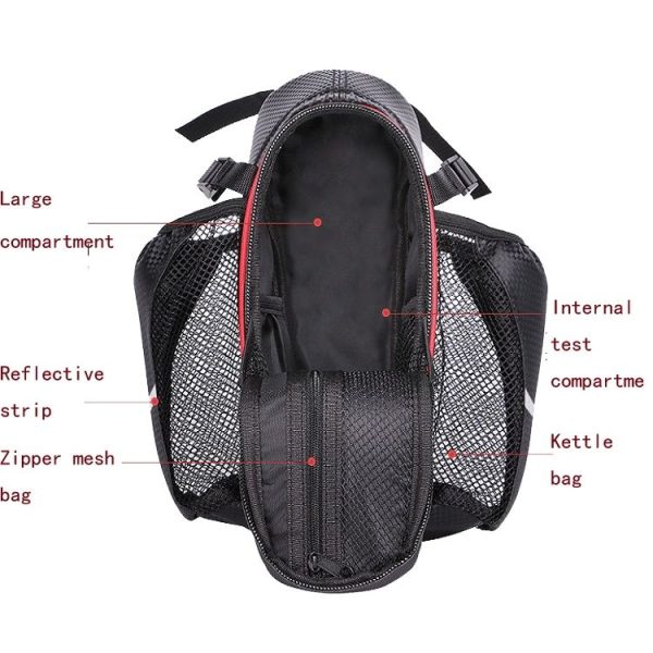 WHEEL UP Bicycle Bag Mountain Bike Tail Bag Back Seat Bag Water Bottle Bag Hanging Bag Riding Bag Folding Bicycle Accessories (Black And Gray) - Image 3