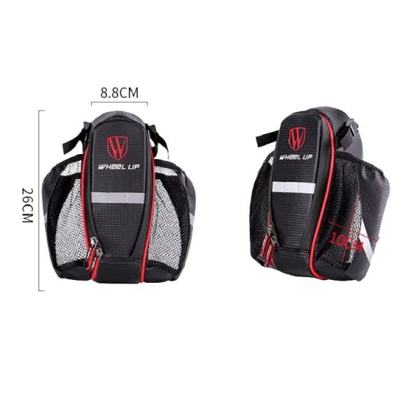 WHEEL UP Bicycle Bag Mountain Bike Tail Bag Back Seat Bag Water Bottle Bag Hanging Bag Riding Bag Folding Bicycle Accessories (Black And Gray) - Image 4