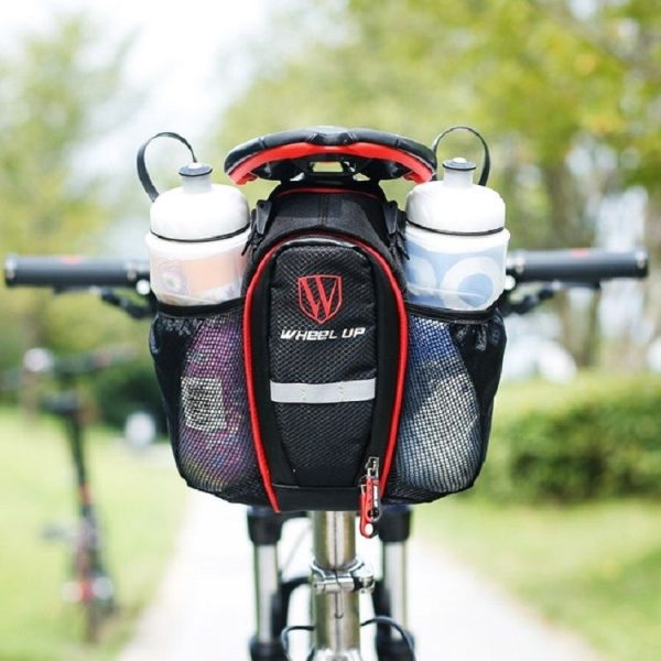 WHEEL UP Bicycle Bag Mountain Bike Tail Bag Back Seat Bag Water Bottle Bag Hanging Bag Riding Bag Folding Bicycle Accessories (Black And Gray) - Image 8