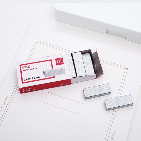 1000pcs / Pack Deli 0012 Universal No. 12 Stapler 24 / 6 Staples Stapler Regular Staples