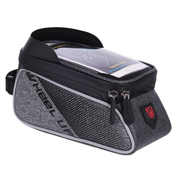 WHEEL UP 020-1 Anti-splashing Bicycle Front Bag Mountain Bike Front Beam Bag Tube Bag Riding Equipment (Black)