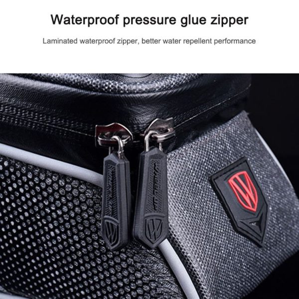 WHEEL UP 020-1 Anti-splashing Bicycle Front Bag Mountain Bike Front Beam Bag Tube Bag Riding Equipment (Black) - Image 10