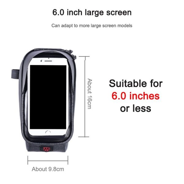 WHEEL UP 020-1 Anti-splashing Bicycle Front Bag Mountain Bike Front Beam Bag Tube Bag Riding Equipment (Black) - Image 5