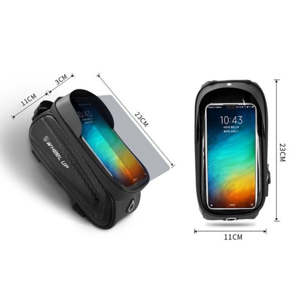WHEEL UP Hard Shell Bicycle Bag Front Beam Bag Mountain Bike mobile Phone Touch Screen Tube Bag Riding Equipment (Colorful reflective models) - Image 4