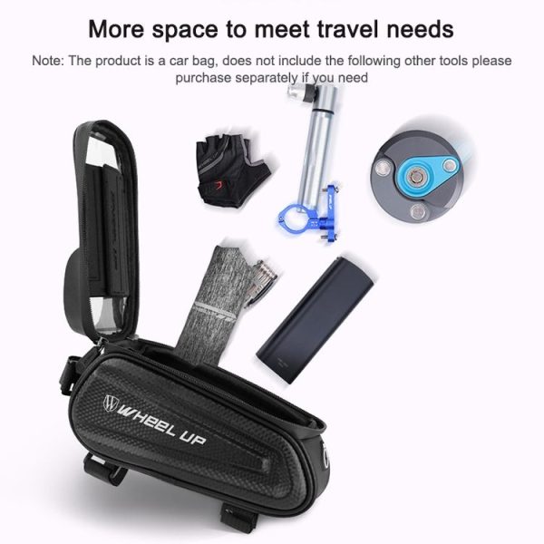 WHEEL UP Hard Shell Bicycle Bag Front Beam Bag Mountain Bike mobile Phone Touch Screen Tube Bag Riding Equipment (Colorful reflective models) - Image 8