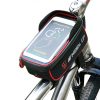 WHEEL UP Anti-splashing Bicycle Bag Front Beam Bag Riding Charter Front Bag Upper Tube Bag Mountain Bike Equipment Accessories (Black And Red)