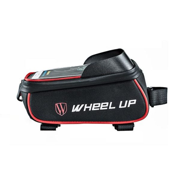 WHEEL UP Anti-splashing Bicycle Bag Front Beam Bag Riding Charter Front Bag Upper Tube Bag Mountain Bike Equipment Accessories (Black And Red) - Image 3