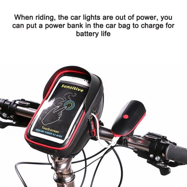 WHEEL UP Anti-splashing Touch Screen Bicycle Mobile Phone Bag Mountain Bike Front Beam Bag Riding Handlebar Bag, Style: Black - Image 4
