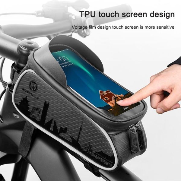 WHEEL UP Anti-splashing Chinese Element Bicycle Bag Chartered Front Bag Front Beam Bag Upper Tube Bag Riding Equipment - Image 7