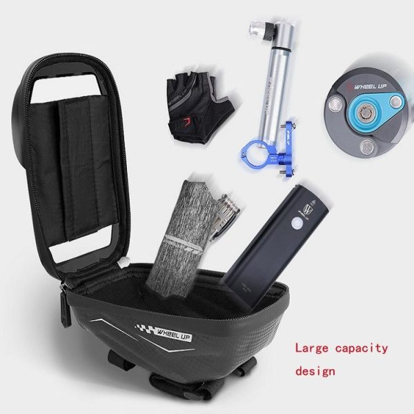 WHEEL UP Hard Shell Waterproof Bicycle Bag Handlebar Bag Touch Screen Mobile Phone Bag Mountain Bike Riding Bag - Image 4