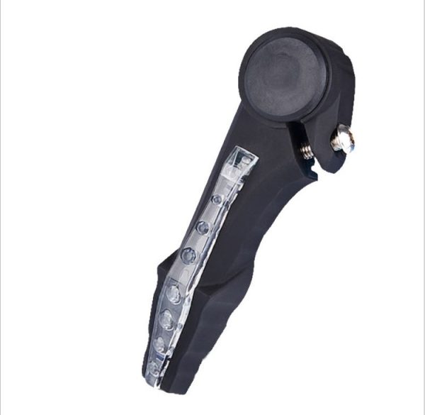 2 PCS Bicycle Horn Vice Handlebar Turn Signal Mountain Biker Handlebar Lamp Riding Accessories (Black Blue Light) - Image 2