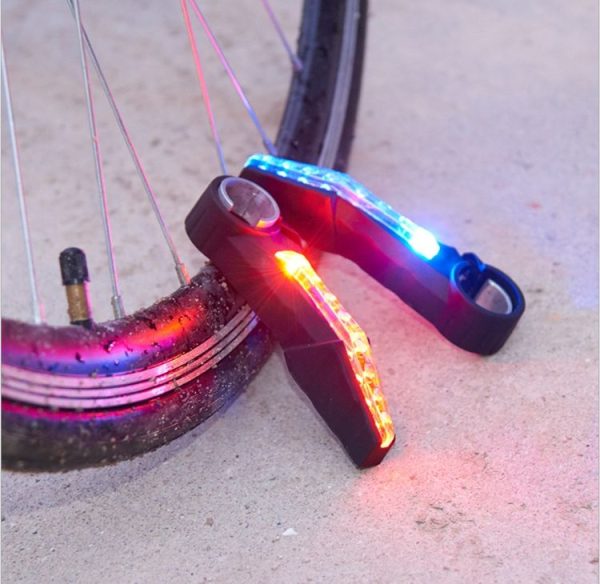 2 PCS Bicycle Horn Vice Handlebar Turn Signal Mountain Biker Handlebar Lamp Riding Accessories (Black Blue Light) - Image 4