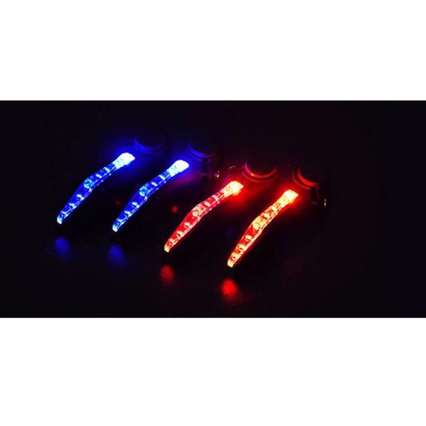2 PCS Bicycle Horn Vice Handlebar Turn Signal Mountain Biker Handlebar Lamp Riding Accessories (Black Blue Light) - Image 6