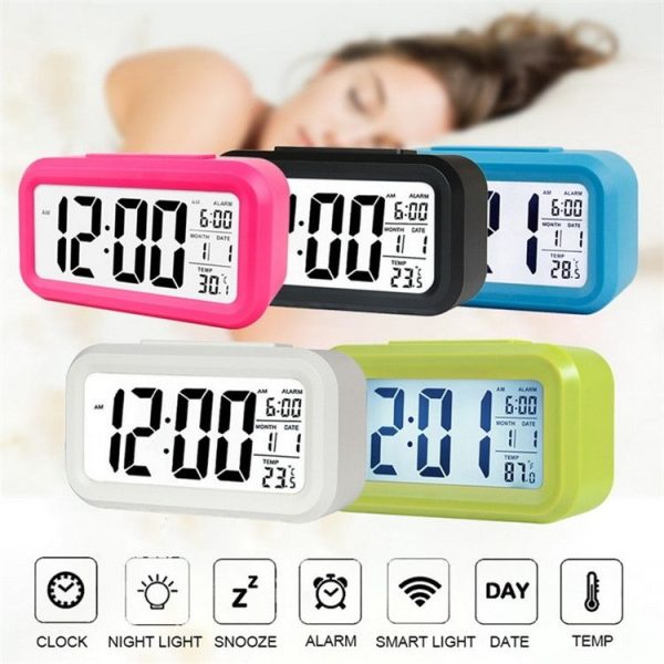 Temperature Type Lazy Snooze Alarm Mute Backlit Electronic Clock (Rose Red) - Image 3