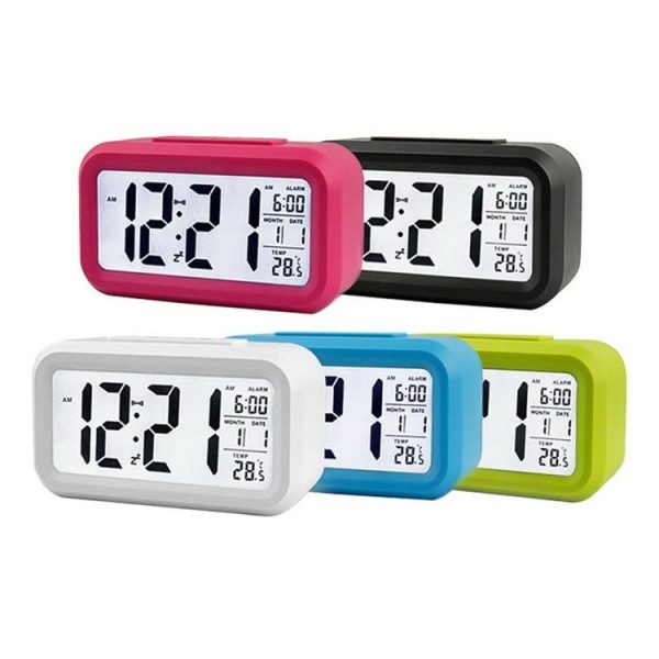 Temperature Type Lazy Snooze Alarm Mute Backlit Electronic Clock (Rose Red) - Image 9
