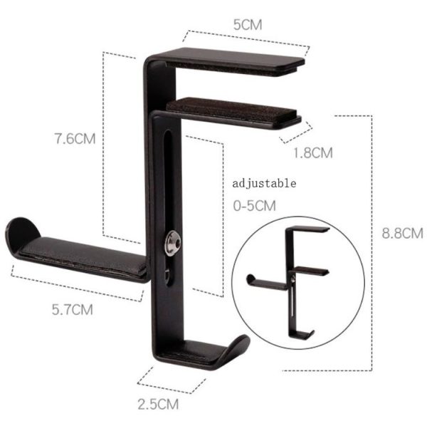 Headphones Racks Desktop Hooks Bookshelves Headset Racks (Upgrade B Gray) - Image 3