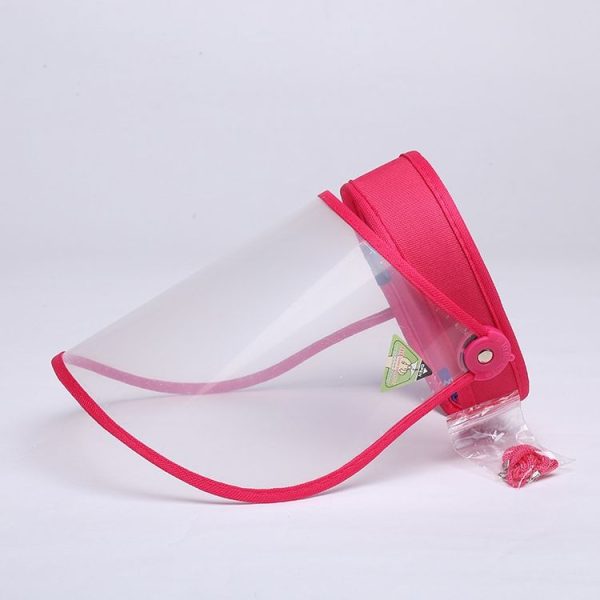 Anti-Saliva Splash Anti-Spitting Anti-Fog Anti-Oil Protective Cap Empty Top Hat Mask Removable Face Shield (Rose Red)