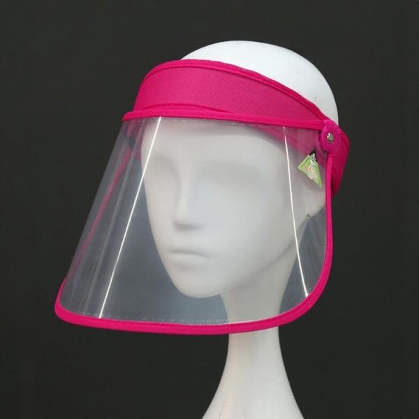 Anti-Saliva Splash Anti-Spitting Anti-Fog Anti-Oil Protective Cap Empty Top Hat Mask Removable Face Shield (Rose Red) - Image 5