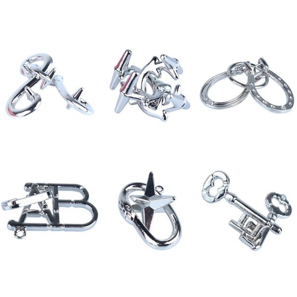 6 PCS / Set Magic Lock Zinc Alloy Brain Developing Puzzles Lock Toys - Image 2