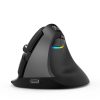 DELUX M618Mini Colorful Wireless Luminous Vertical Mouse Bluetooth Rechargeable Vertical Mouse (Classic black)