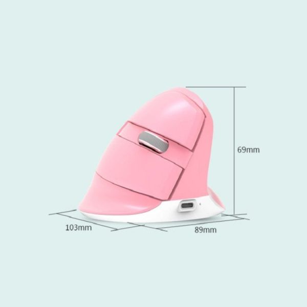 DELUX M618Mini Colorful Wireless Luminous Vertical Mouse Bluetooth Rechargeable Vertical Mouse (Classic black) - Image 3