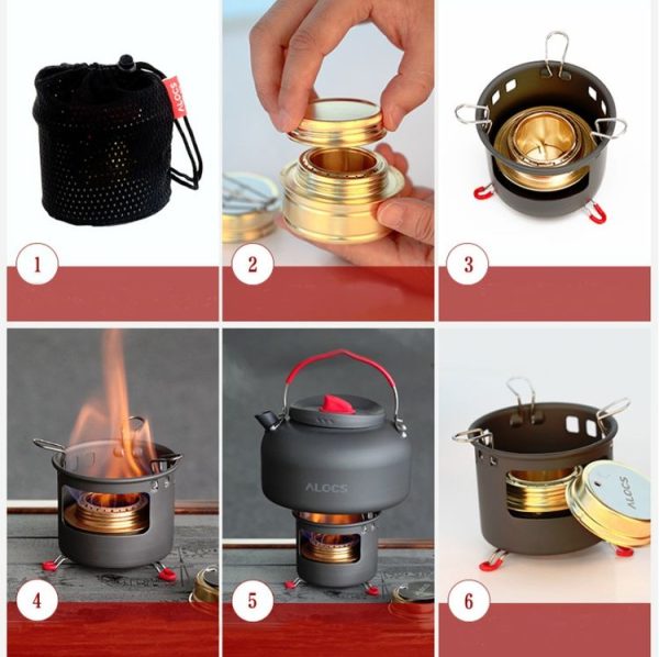 ALOCS CS-B02 Outdoor Alcohol Stove Set High-power Alcohol Burner - Image 6