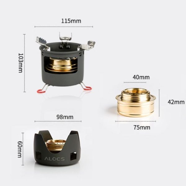 ALOCS CS-B02 Outdoor Alcohol Stove Set High-power Alcohol Burner - Image 7