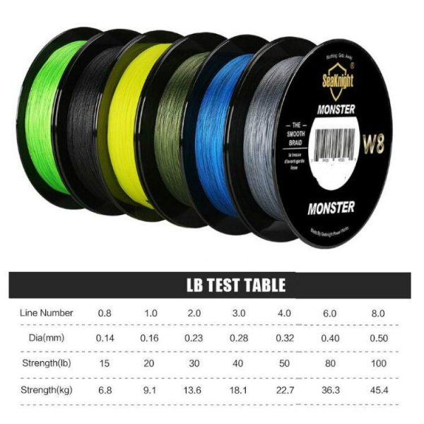 Seaknight 8 Series 500 Meters Strong Horse Fishing Line PE Main Line Fshing Line, Line number: 1.0, Color: Bright Green - Image 7
